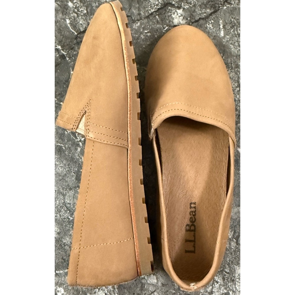 L.L. Bean Tan Suede Slip-On Loafers